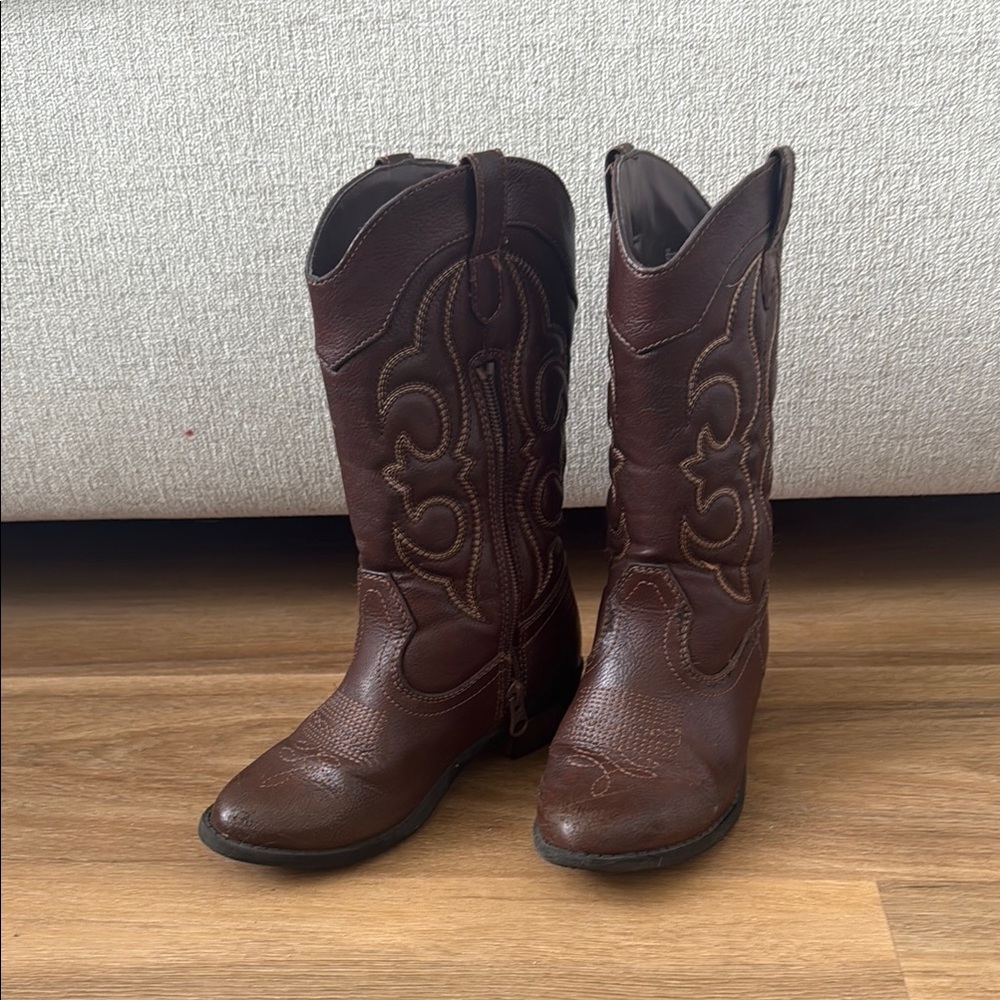 Girls Brown Western Cowboy Boots